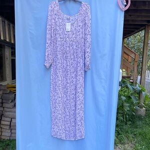 Sonoma Light Purple Floral Long Sleeve maternity Dress